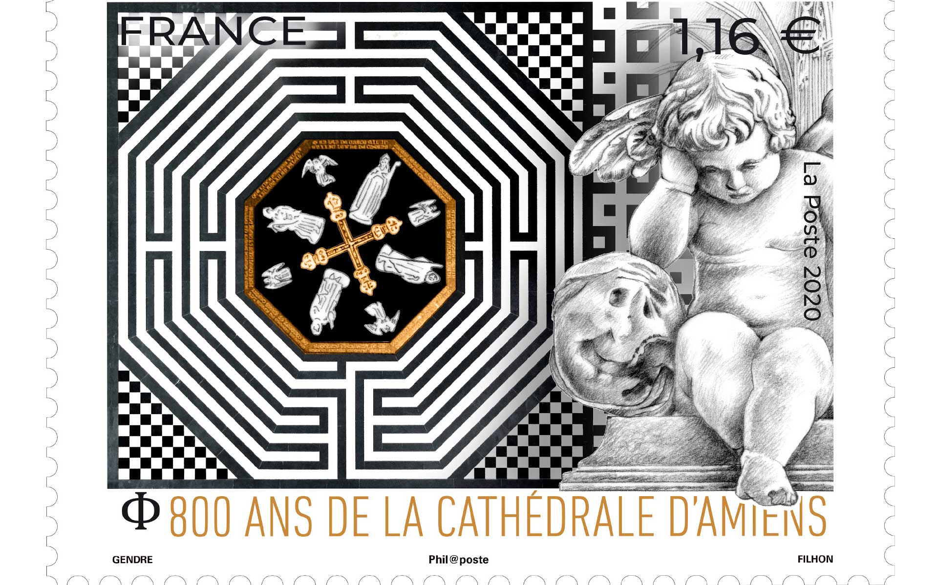 Timbre 800 ans Amiens catédrale